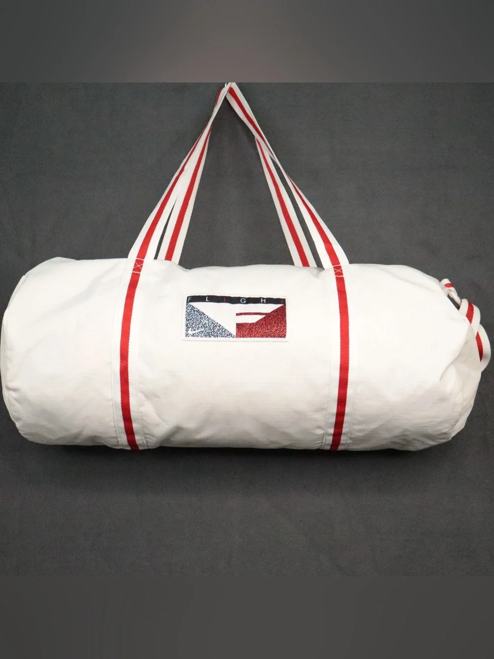 Nike Heritage Basketball Duffel Bag White Red Retro Gym Travel Bag